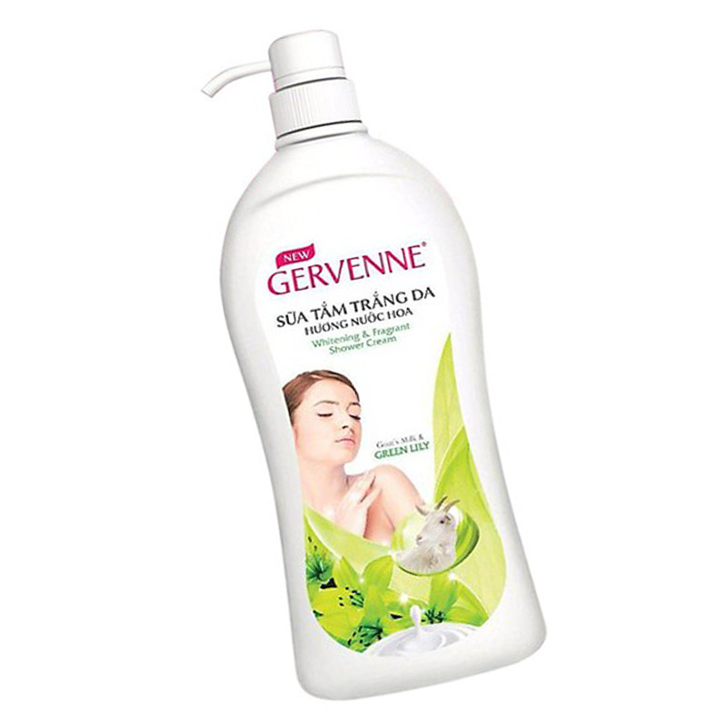 Sữa tắm trắng da hương nước hoa Goas't Milk &amp; Green Lily 450ml