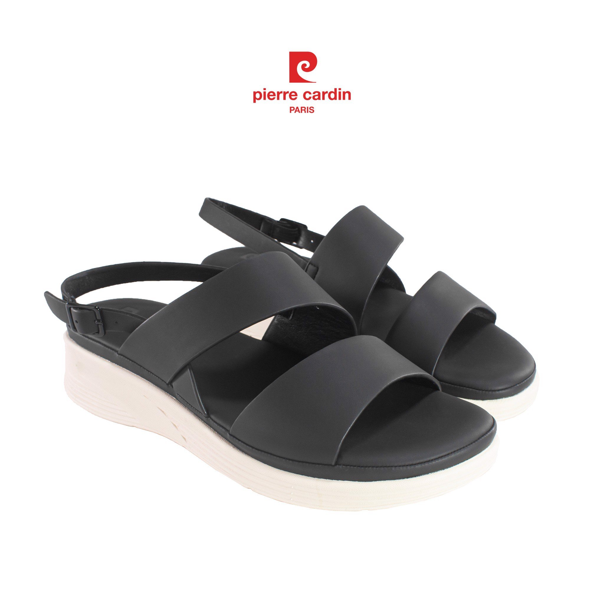 Sandal nữ Pierre Cardin chất liệu da cao cấp, kiểu dáng năng động, thoải mái, quai hậu tăng giảm kích cỡ, đế cao 3cm - PCWFWS 223