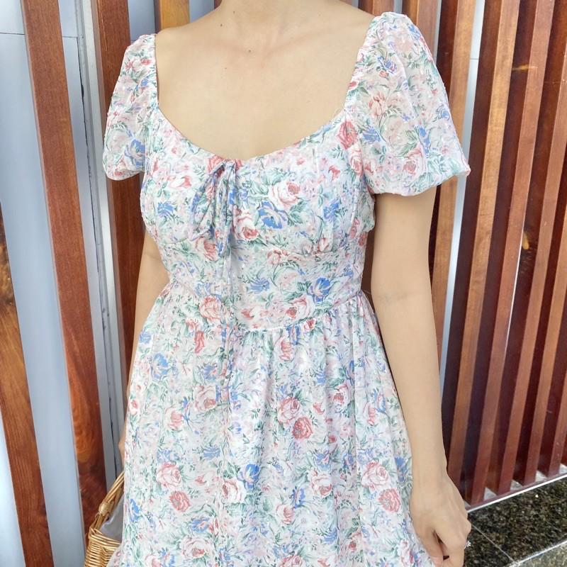 Đầm dáng xoè tơ hoa thêu - AUDREY STUDIO