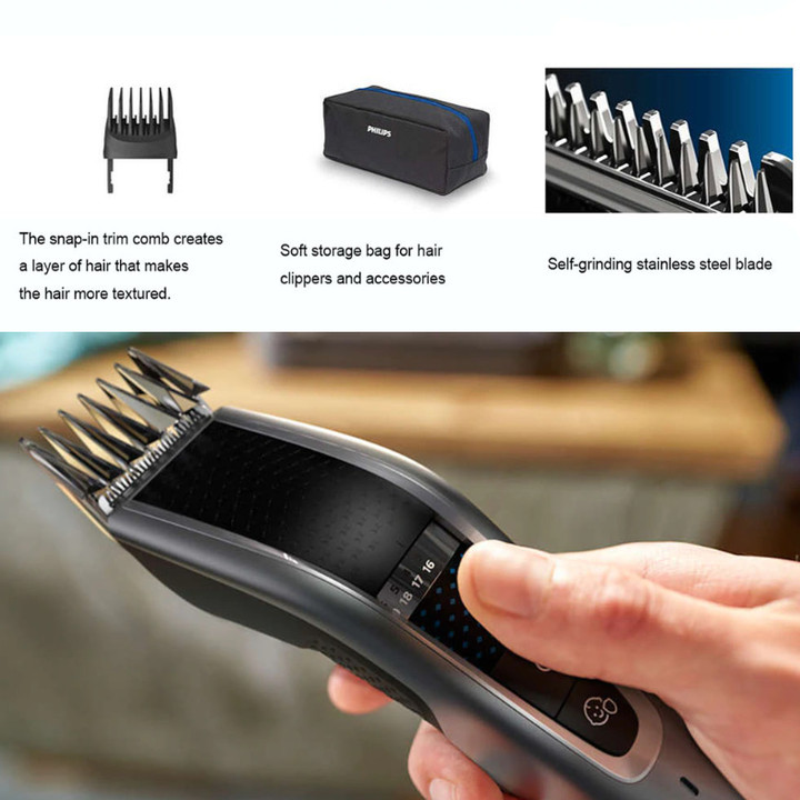 Tông đơ cắt tóc cao cấp Philips HC5690/15 tích hợp 2 lưỡi cắt, đảm bảo cắt nhanh chóng, tiết kiệm thời gian - Hàng Nhập Khẩu