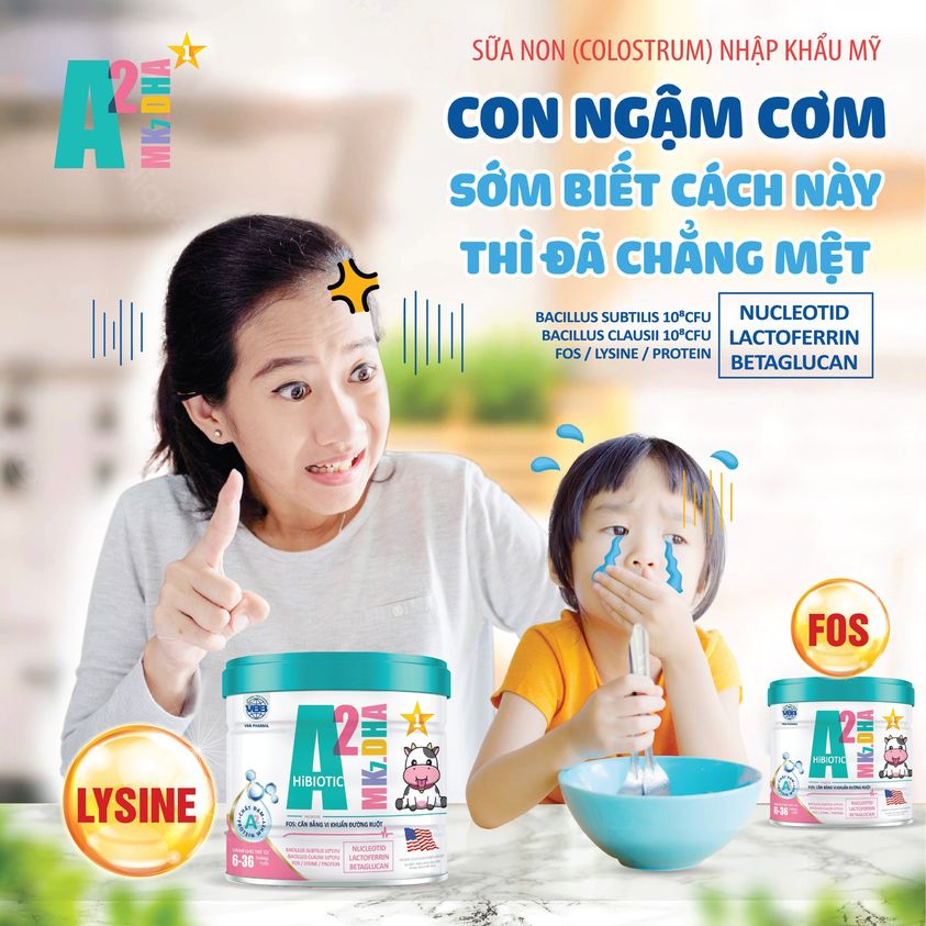 Sữa Bột A2 Mk7.DHA HiBiotic- Hỗ trợ Hệ Tiêu Hóa