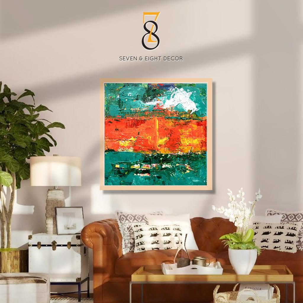 Tranh Canvas | Tranh Trừu Tượng Phong Cách Sơn Dầu 1FSOIL003 | Tranh Căng Khung Cao Cấp | Tặng Kèm Đinh Đa Năng