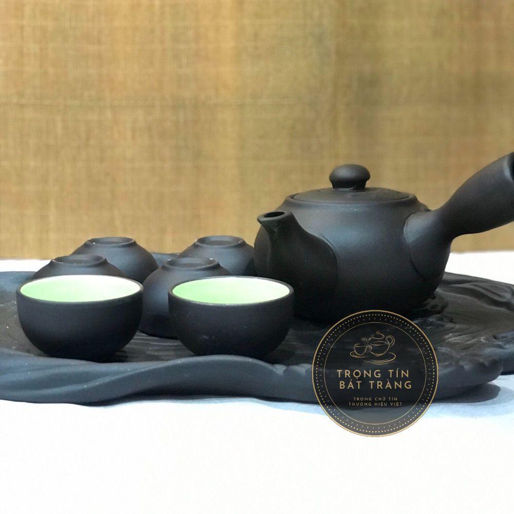 Bộ Ấm Chén Trà Đạo Gốm Tử Sa Bát Tràng Đắp Nổi Hoa Mai Dáng Đường Vũ Dung Tích 300ml ATSML 015
