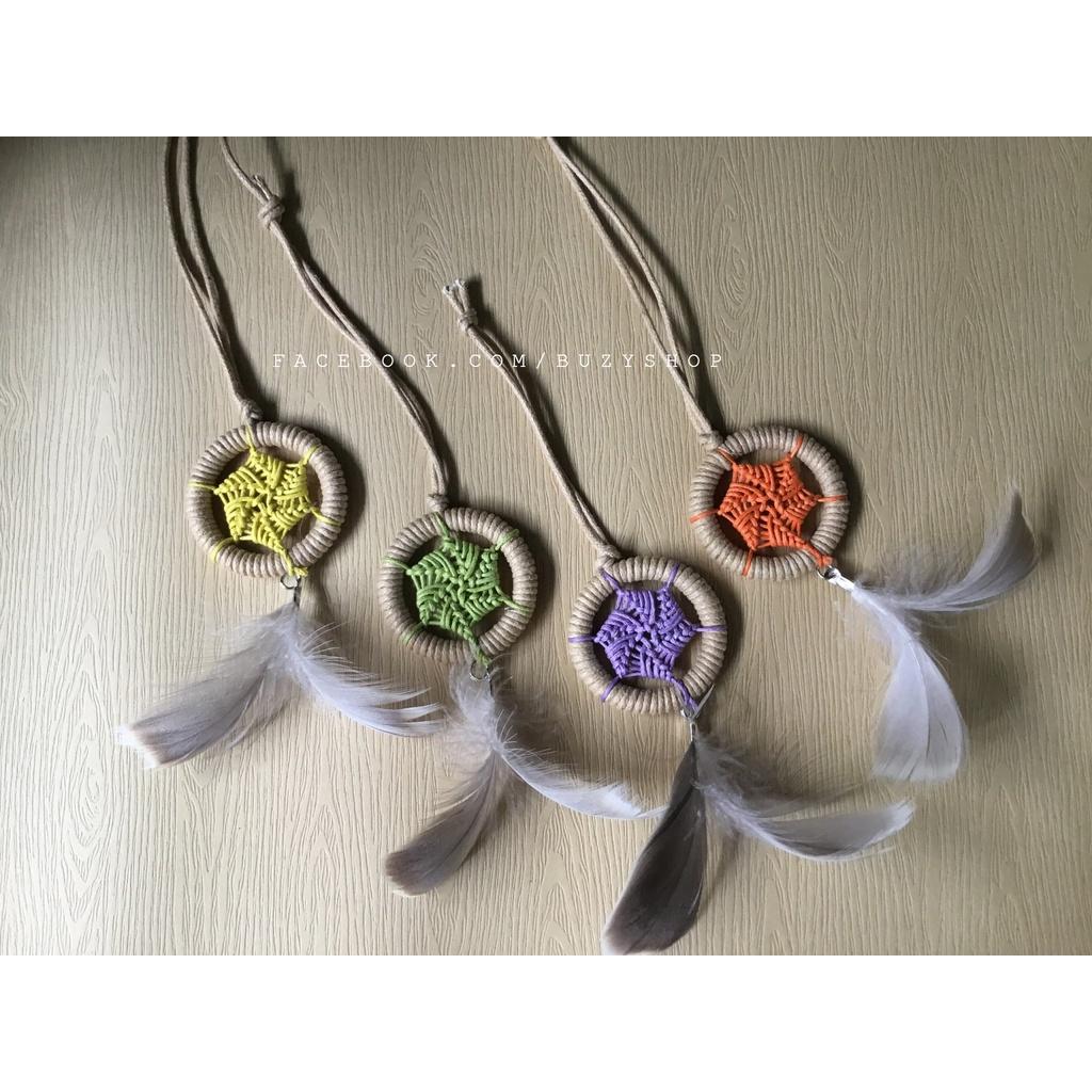 MẪU.3dreamcatcher treo trang trí, làm móc khóa - mẫu shop đan phối 2 màu