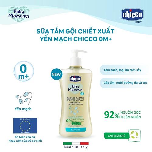 Sữa tắm gội chiết xuất Yến mạch Chicco 0M