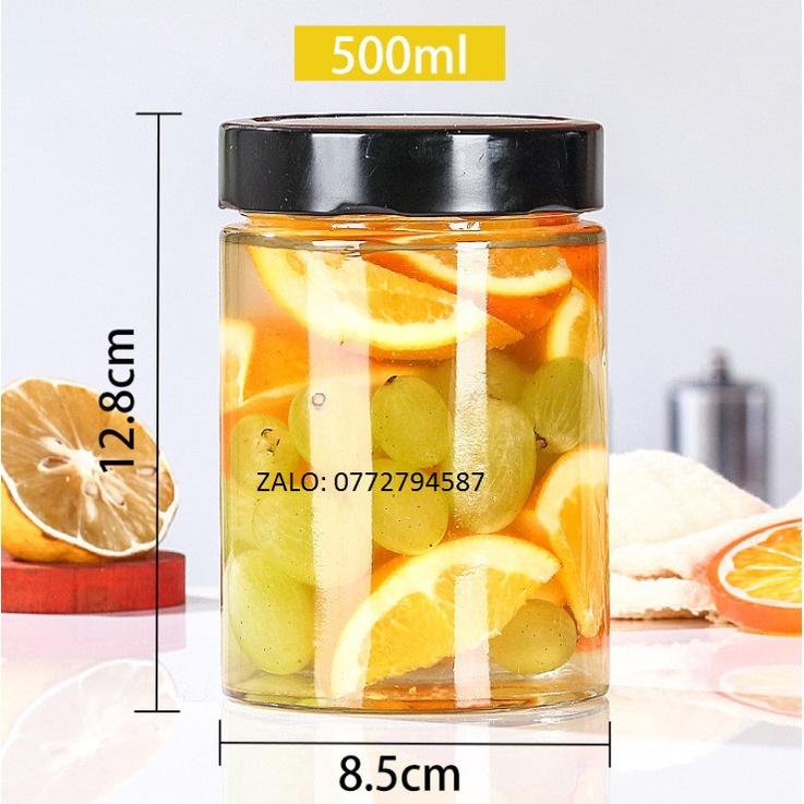 Hũ Thủy Tinh Trụ Tròn Nắp Thiết Bản Dày | 100ML 220ML 280ML 380ML 500ML