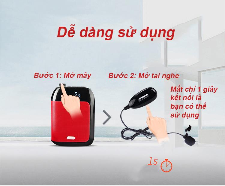 Máy trợ giảng aproro T9 2.4G phiên bản micro cài ve áo ( hàng nhập khẩu )