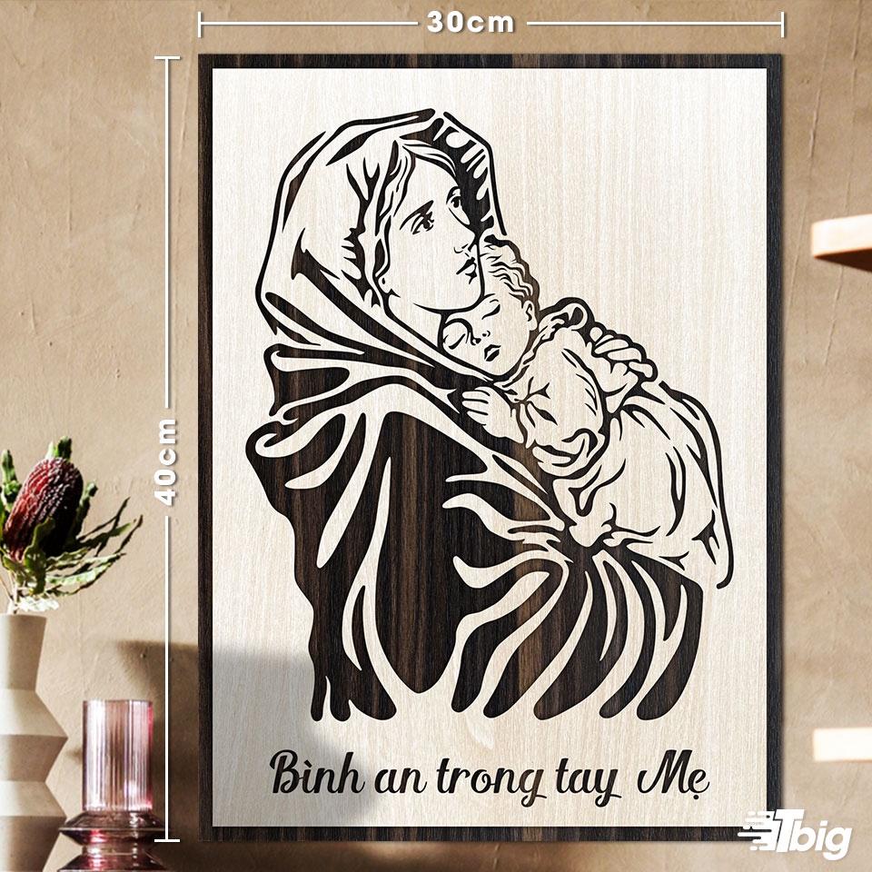 Tranh công giáo TBIG-CG008: Bình an trong tay Mẹ 30x40cm