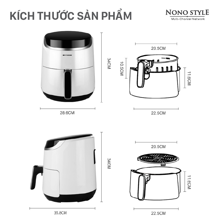 Nồi Chiên Không Dầu BIYI AF69A - Hàng Chính Hãng