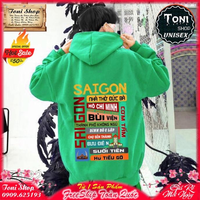 ÁO HOODIE SÀI GÒN ƠI - In Pet Siêu Bền Siêu Đẹp - Full Size Full Màu (HD8000 - Kèm Ảnh Thật) (TONI SHOP)