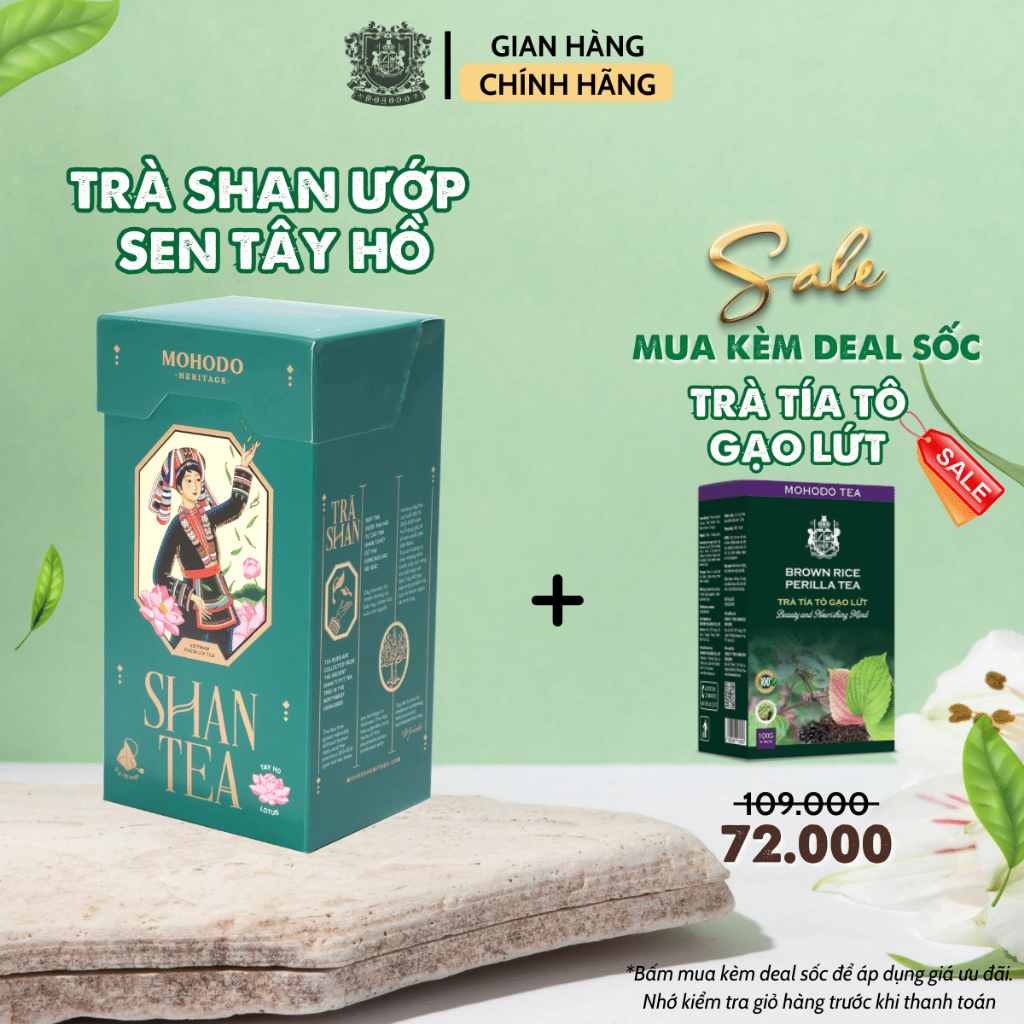Trà Túi Lọc Mohodo Shan Tea Ướp Sen Tây Hồ Thơm Ngon Hương Vị Thuần Khiết - Hộp 30g