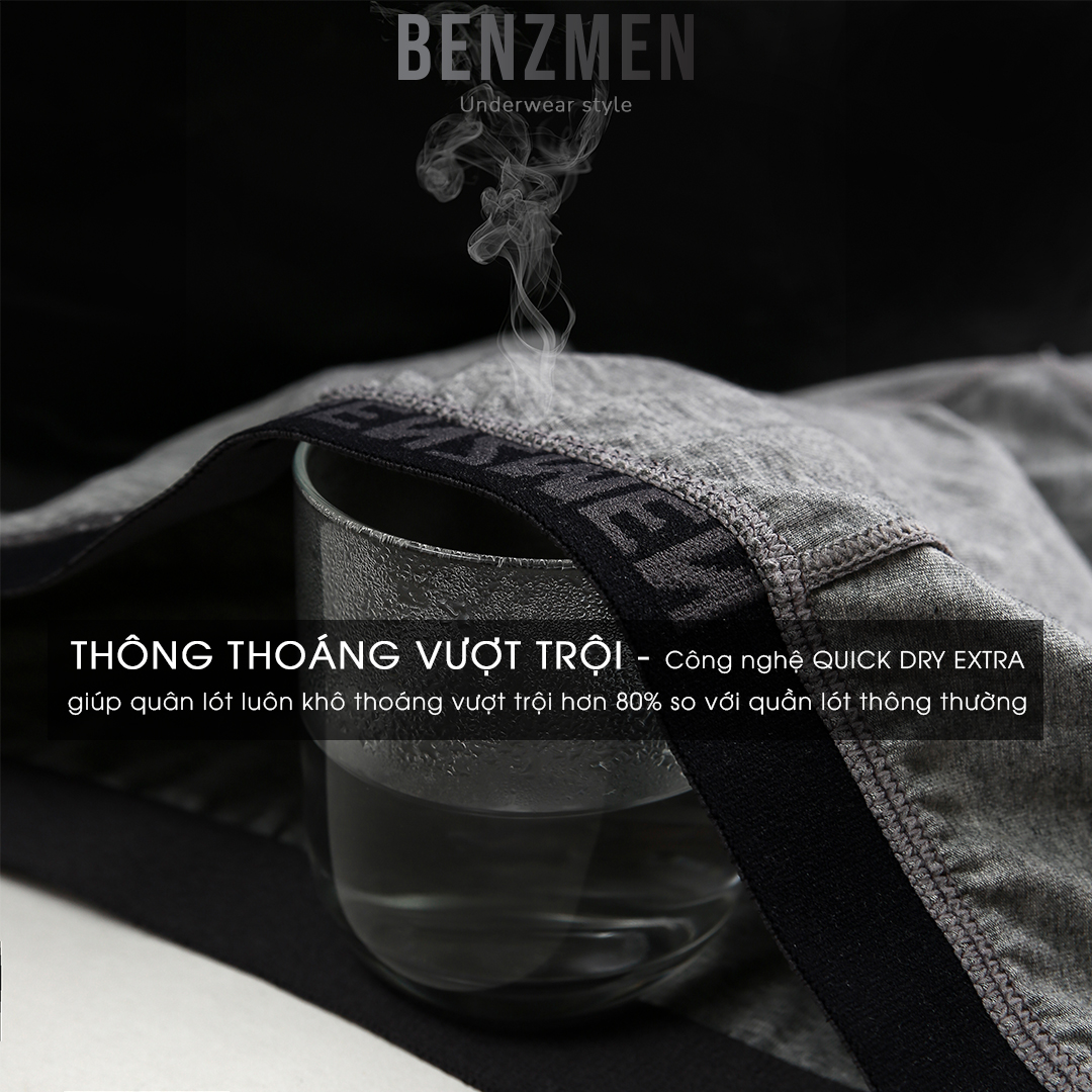 COMBO 5 Quần Sịp Boxer Nam, Quần Lót Nam Benzmen Chất Liệu Cotton Thấm Hút Mồ Hôi, Kháng Khuẩn Cực Tốt - BX03