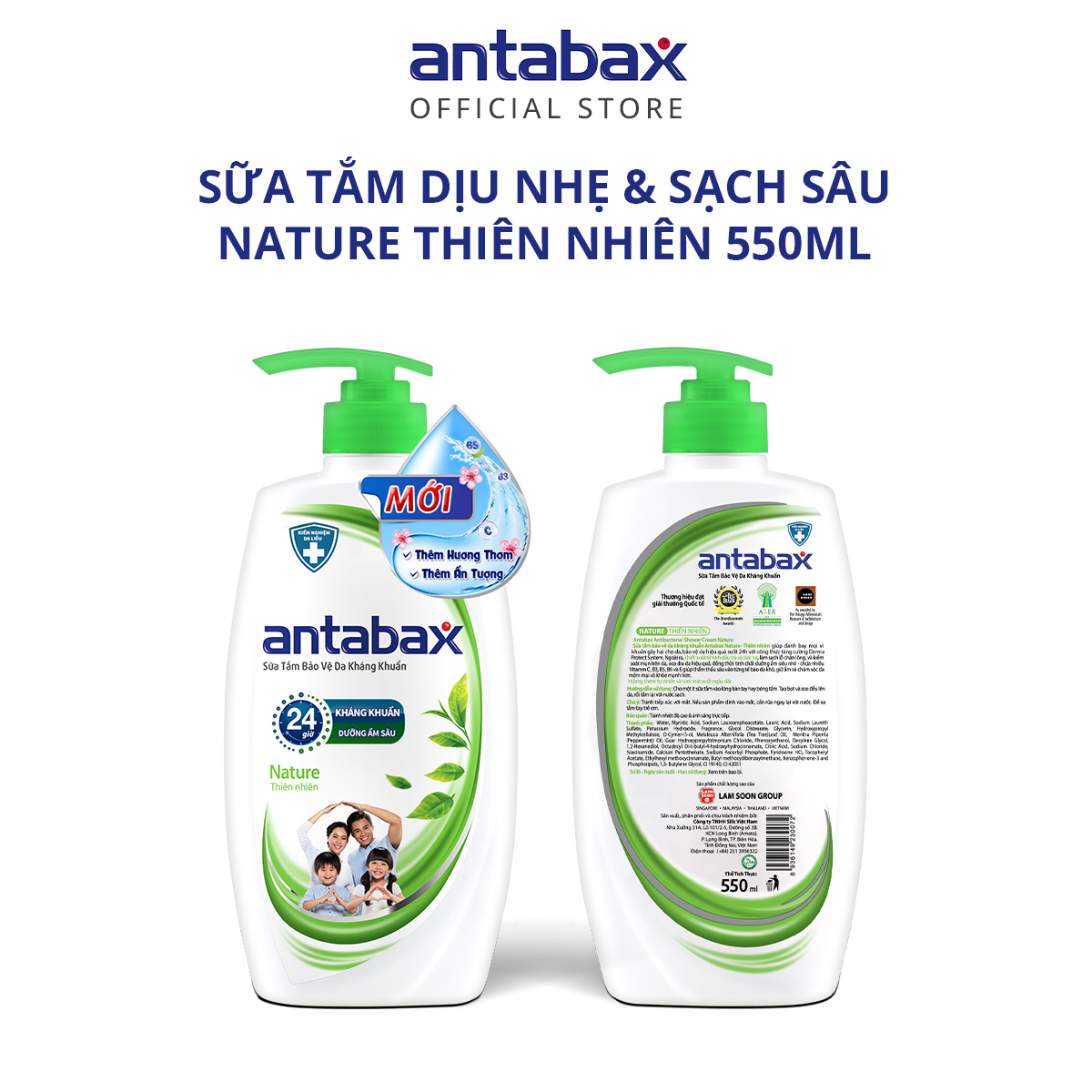 Sữa Tắm Bảo Vệ Da Kháng Khuẩn Antabax Nature Thiên Nhiên 550ml