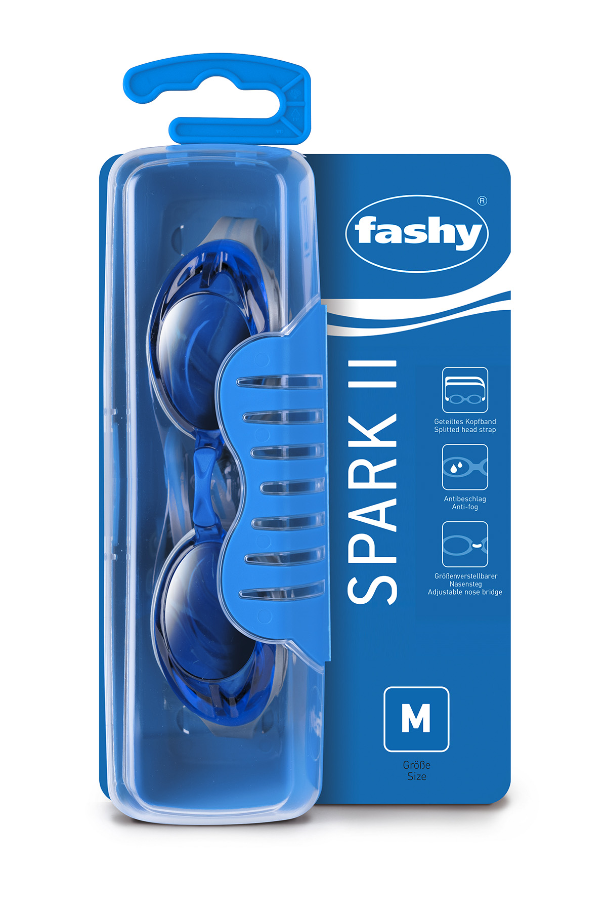 Kính bơi trẻ em nhập khẩu từ Đức, thương hiệu Fashy dòng “Spark II” đạt tiêu chuẩn chất lượng Châu Âu, kính chống mờ, chống tia UV, size M dành cho bé trai, bé gái từ 6 tuổi trở lên