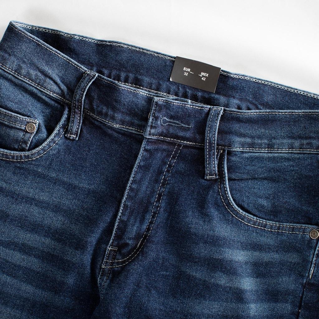 Quần Jean dài màu xanh nam cao cấp Lados - 4063, Form slimfit, chất jean co giãn thoải mái