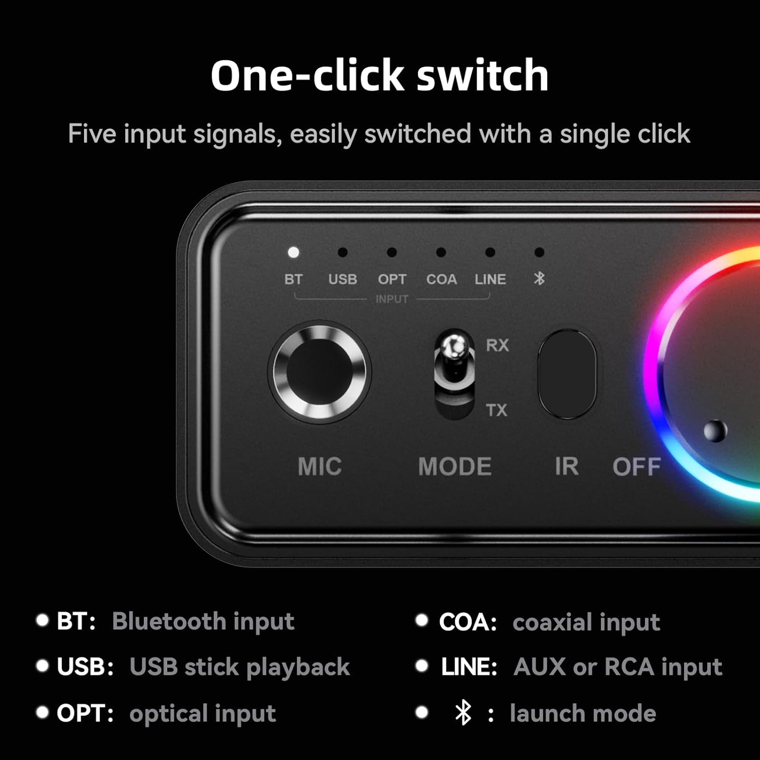 Hàng Chính Hãng - Bộ Thu Phát Bluetooth Nâng Cấp M18-JA - Chip Bluetooth 5.3 Phạm Vi Kết Nối 25-50m Hỗ Trợ APTX-HD Tích Hợp DAC Cao Cấp Đa Dạng Kết Nối AUX 6.5 mm 3.5mm, RCA, Optical, Coaxial, USB, NFC Chế Độ Linh Hoạt RX TX Hỗ Trợ Thẻ Nhớ Ngoài - ROGTZ