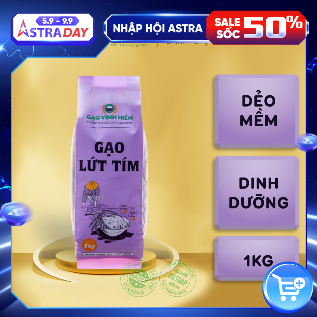 Gạo Lứt Tím Vinh Hiển 1KG - Siêu dẻo, dinh dưỡng