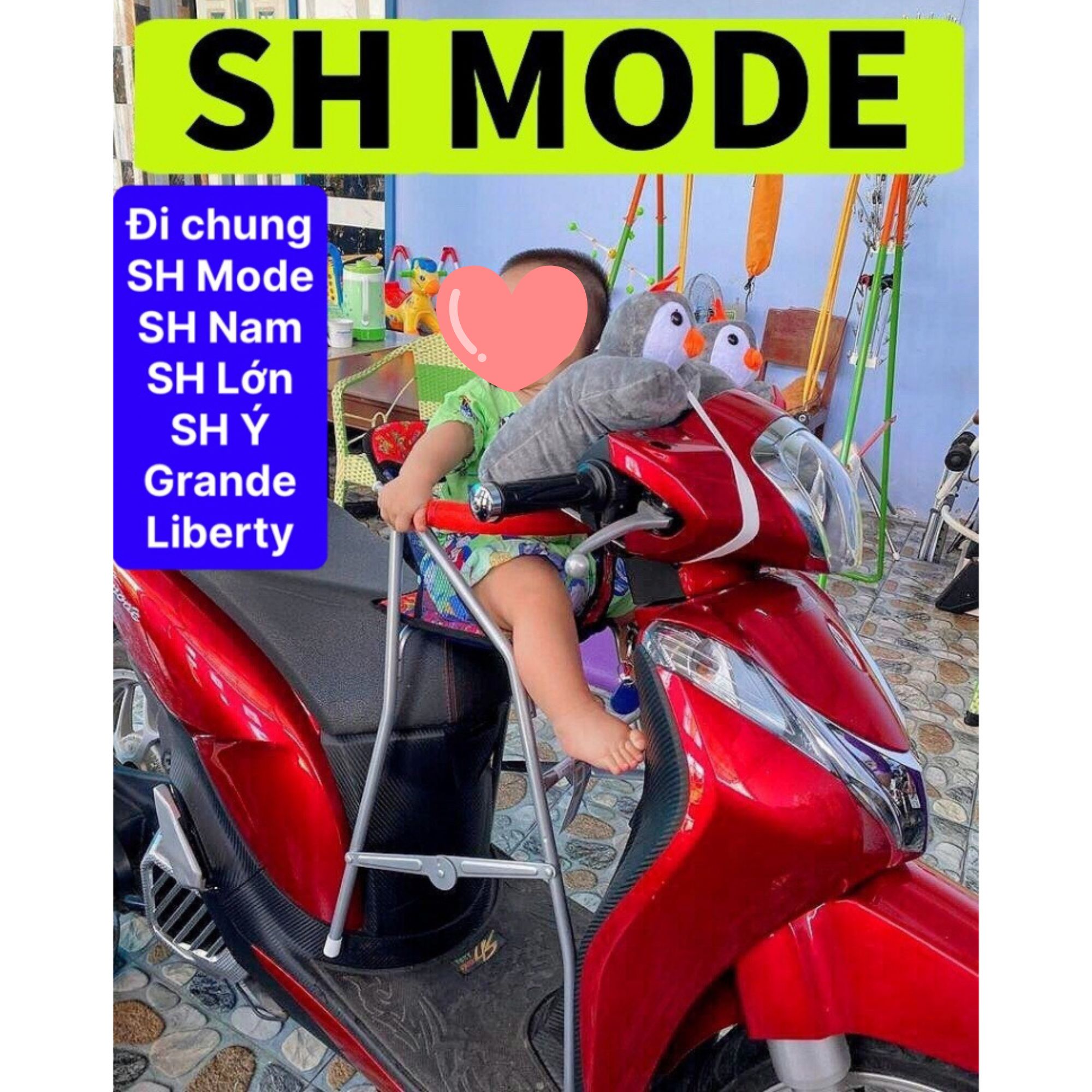 ( Ghế Sắt Sơn Có Dây ) Ghế ngồi xe tay ga cho bé (có cả dây đai và vòng bảo hiểm an toàn) ghế ga xếp sắt sơn tĩnh điện