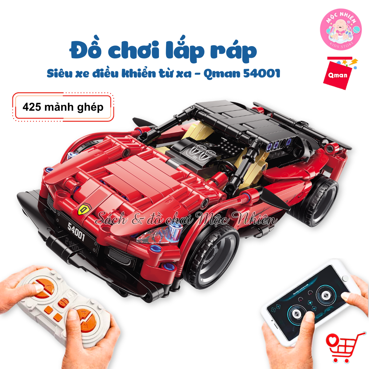 Đồ Chơi Xếp Hình Lắp Ráp Xe Đua Điều Khiển Từ Xa Qman 54001 (425 mảnh ghép) - Dành cho các bé từ 8 tuổi