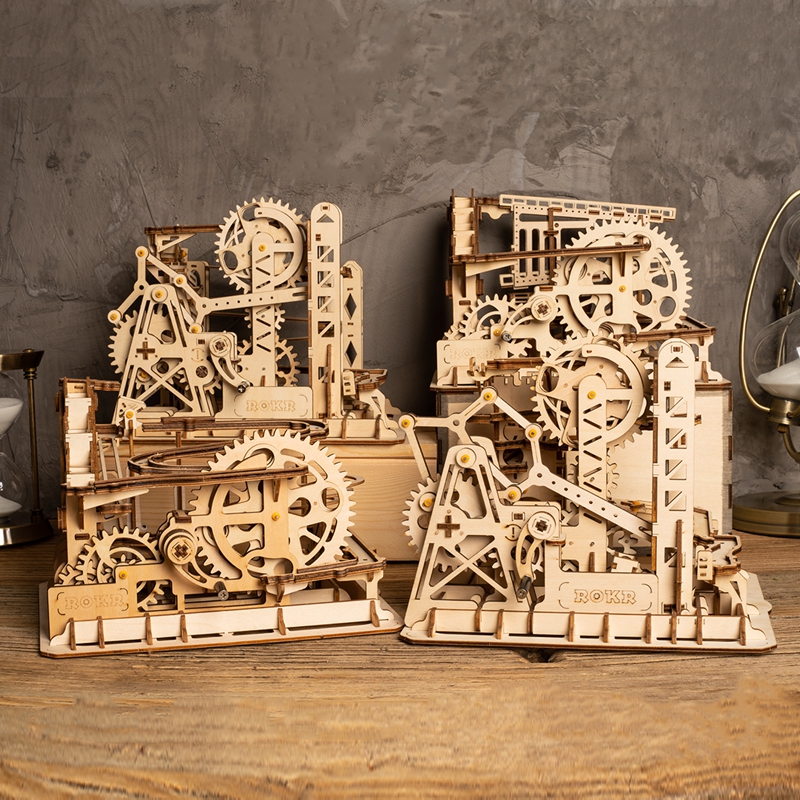 Đồ chơi Lắp ráp gỗ 3D Mô hình Cơ động học Magic Crush - Marble Run Waterwheel Coaster LG501