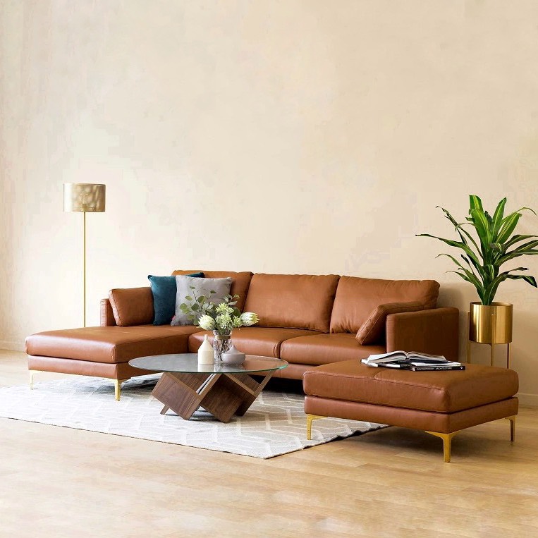 Sofa da phòng khách góc L MSF06 Tundo nhiều màu lựa chọn