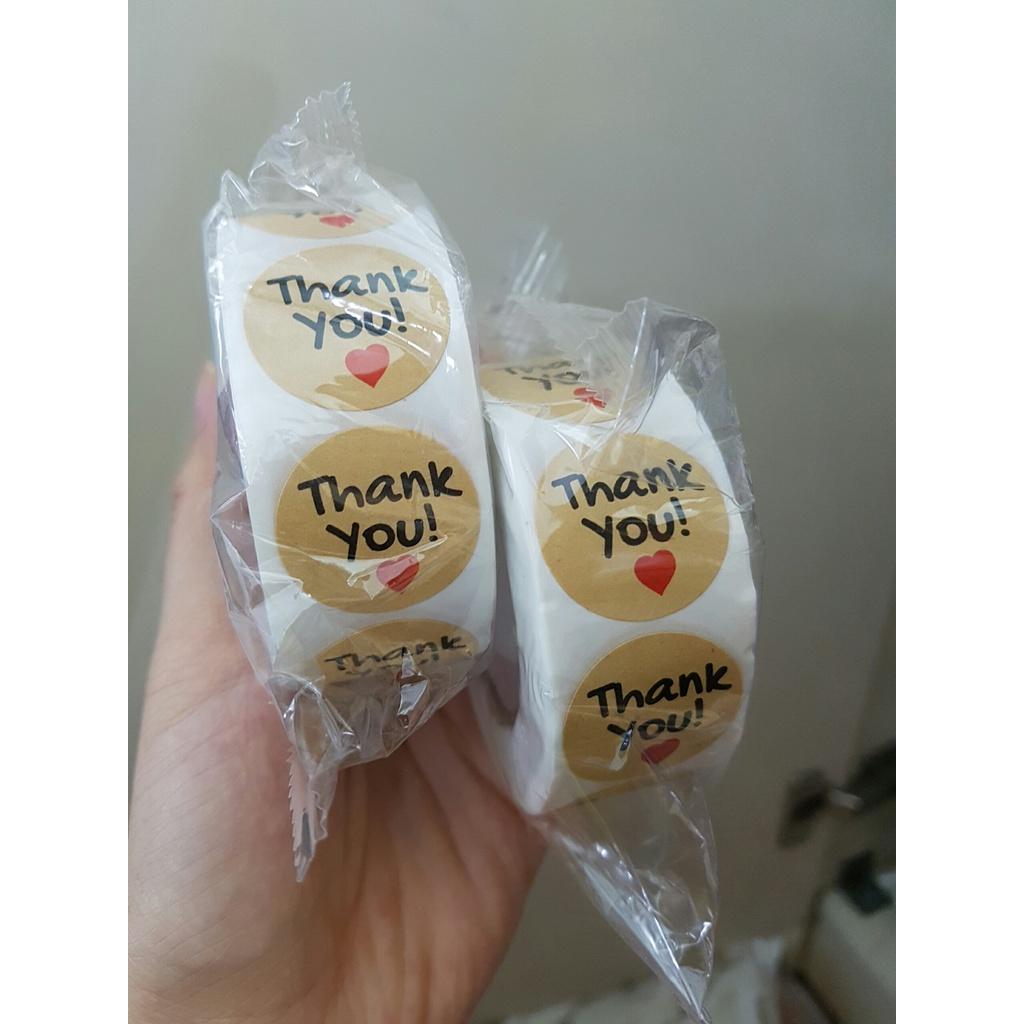 Cuộn 500 miếng stick Sticker thank you dán nhãn cảm ơn STICK017