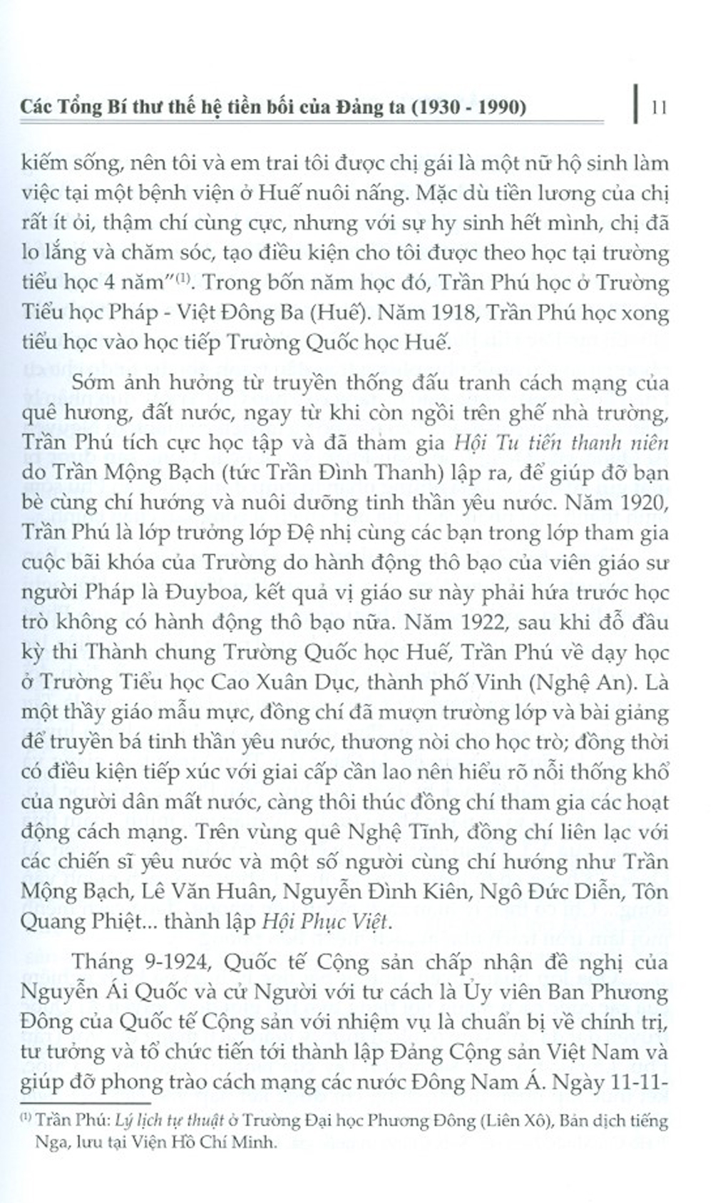 Các Tổng Bí Thư Thế Hệ Tiền Bối Của Đảng Ta (1930-1990)