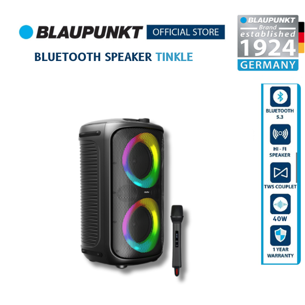 Loa Bluetooth party Blaupunkt BAS5315 - 40W, tặng micro không dây- Hàng chính hãng