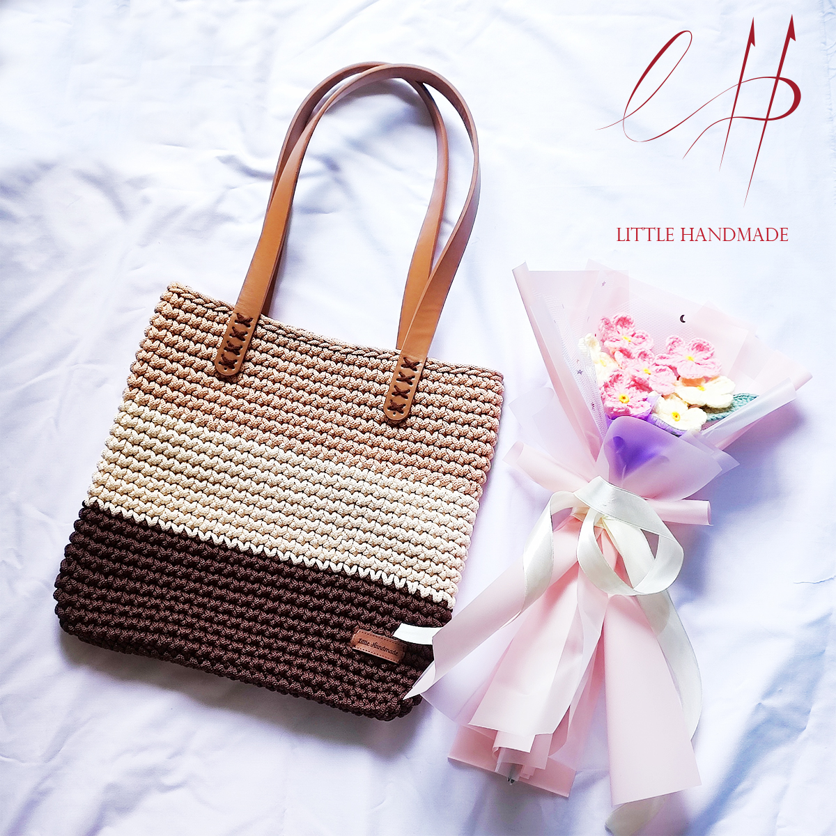 [Ảnh thật] Túi tote - túi xách nữ chất liệu len -hàng handmade