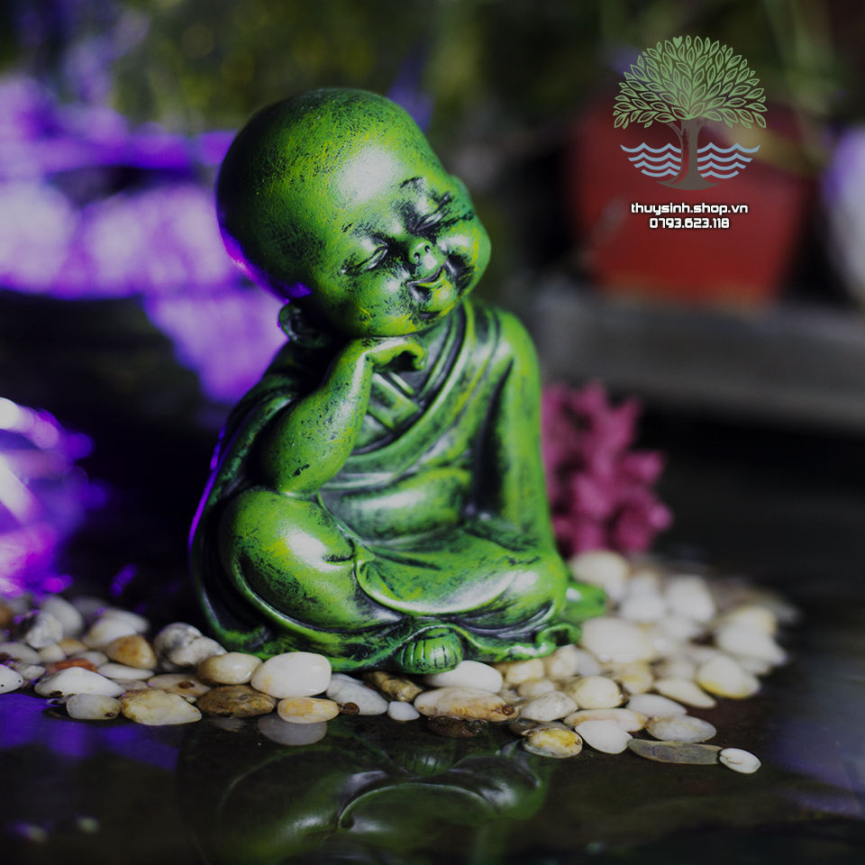 Chú tiểu dễ thương chống càm trang trí hồ cá, thuỷ sinh, tiểu cảnh, bán cạn, terrarium
