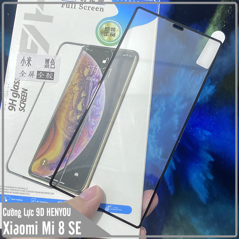 Kính cường lực 9D cho Xiaomi Mi 8 SE Full viền Đen HENYOU - Hàng Nhập Khẩu