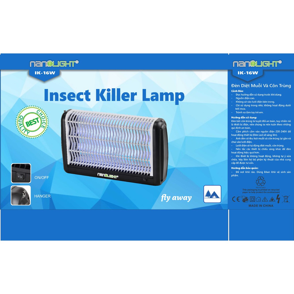 Đèn diệt muỗi và côn trùng Nanolight IK-16W - Trắng