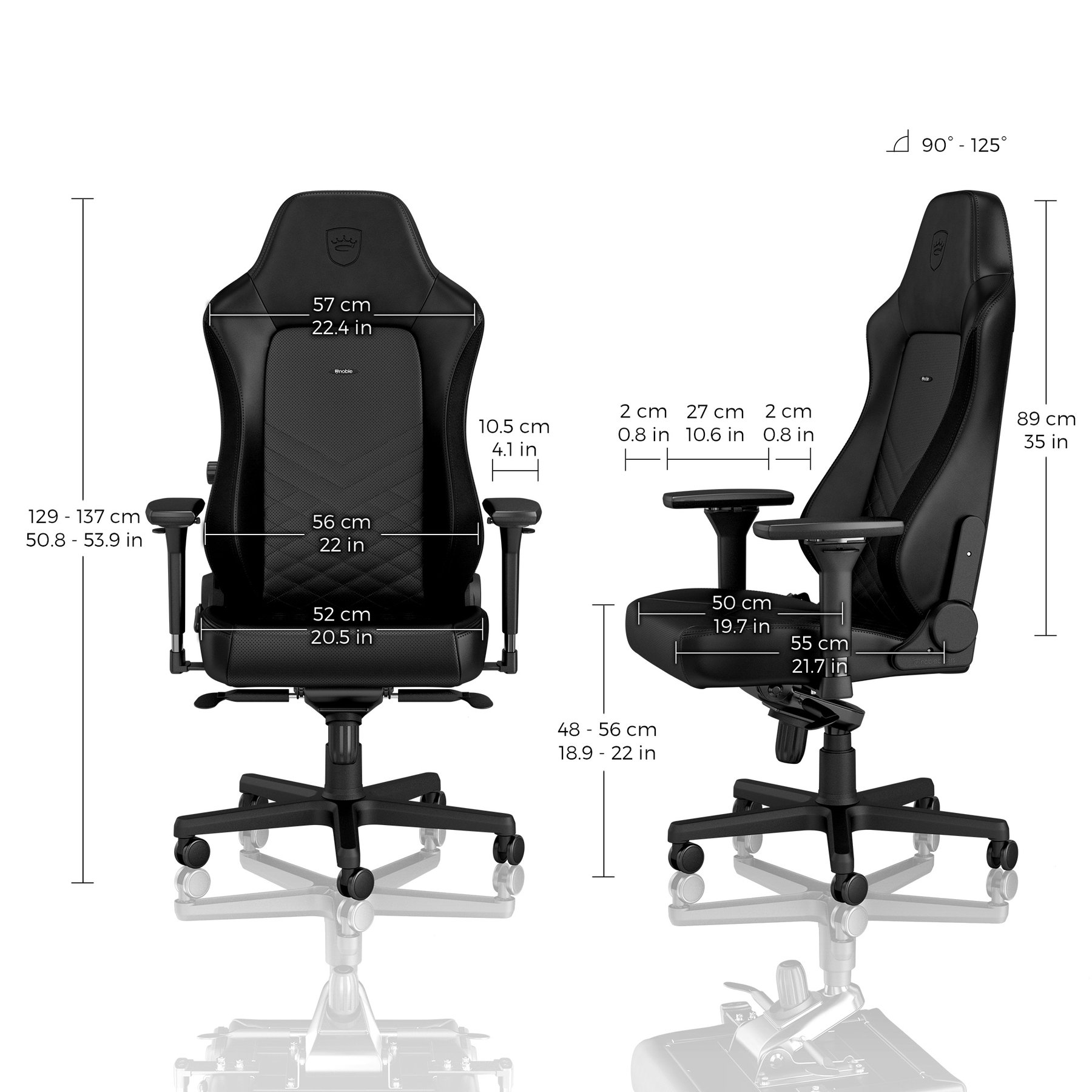 Ghế gaming cao cấp Noblechairs Hero PU Leather - Hàng chính hãng