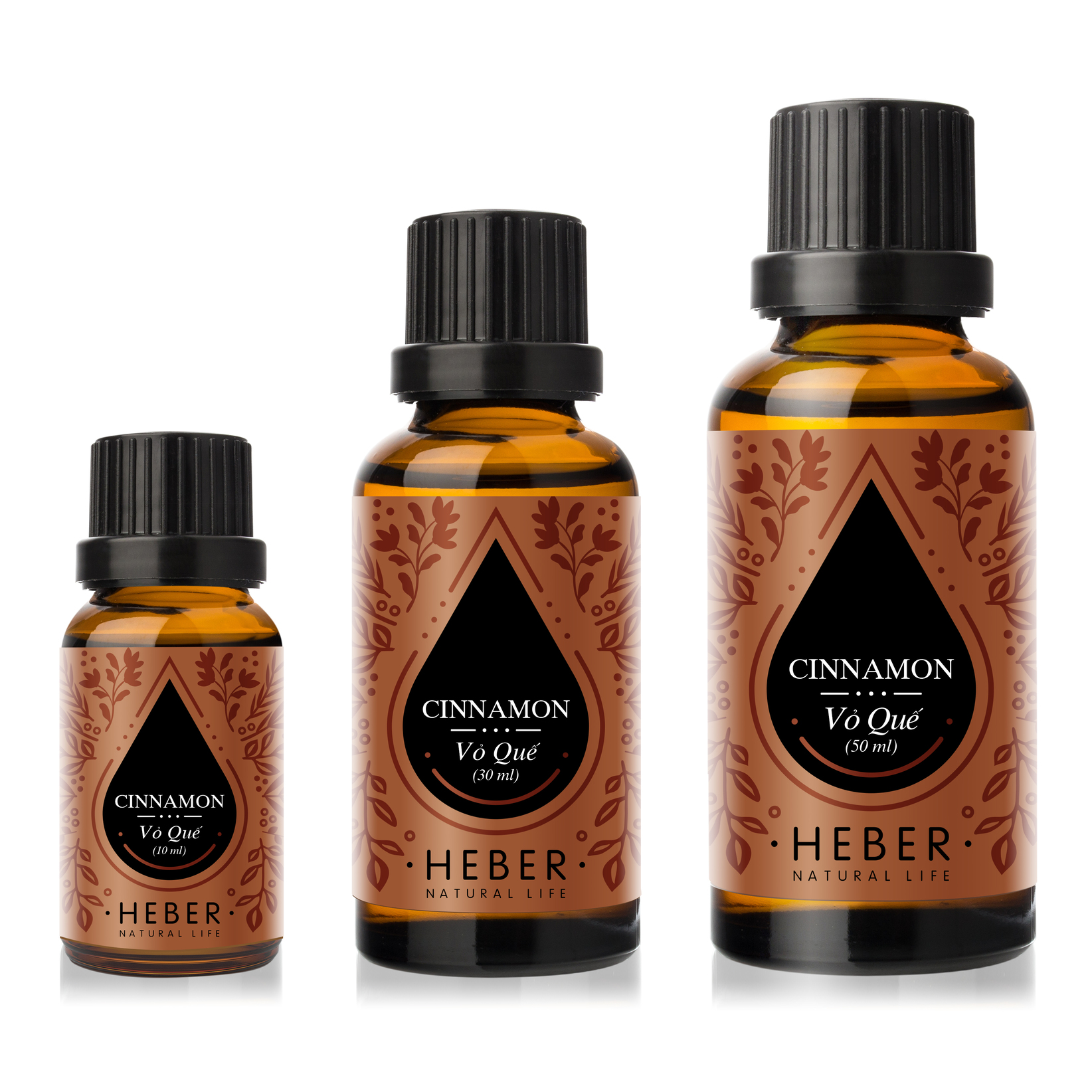 Tinh Dầu Vỏ Quế Cinnamon Essential Oil Heber | 100% Thiên Nhiên Nguyên Chất Cao Cấp | Nhập Khẩu Từ Ấn Độ | Kiểm Nghiệm Quatest 3 | Xông Thơm Phòng | Hương Dịu Nhẹ