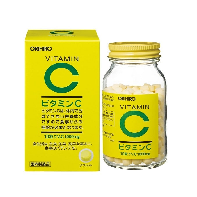 Vitamin C Orihiro 1000mg , viên uống bổ xung vitamin C Orihiro - Nội Địa Nhật Bản Tặng túi zip 5 kẹo mật ong Senjaku