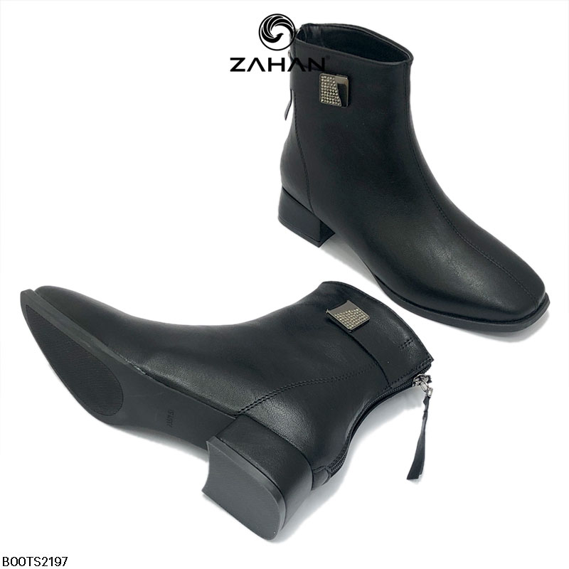 Boots nữ, cổ ngắn, mũi vuông, 2cm BOOTS2197