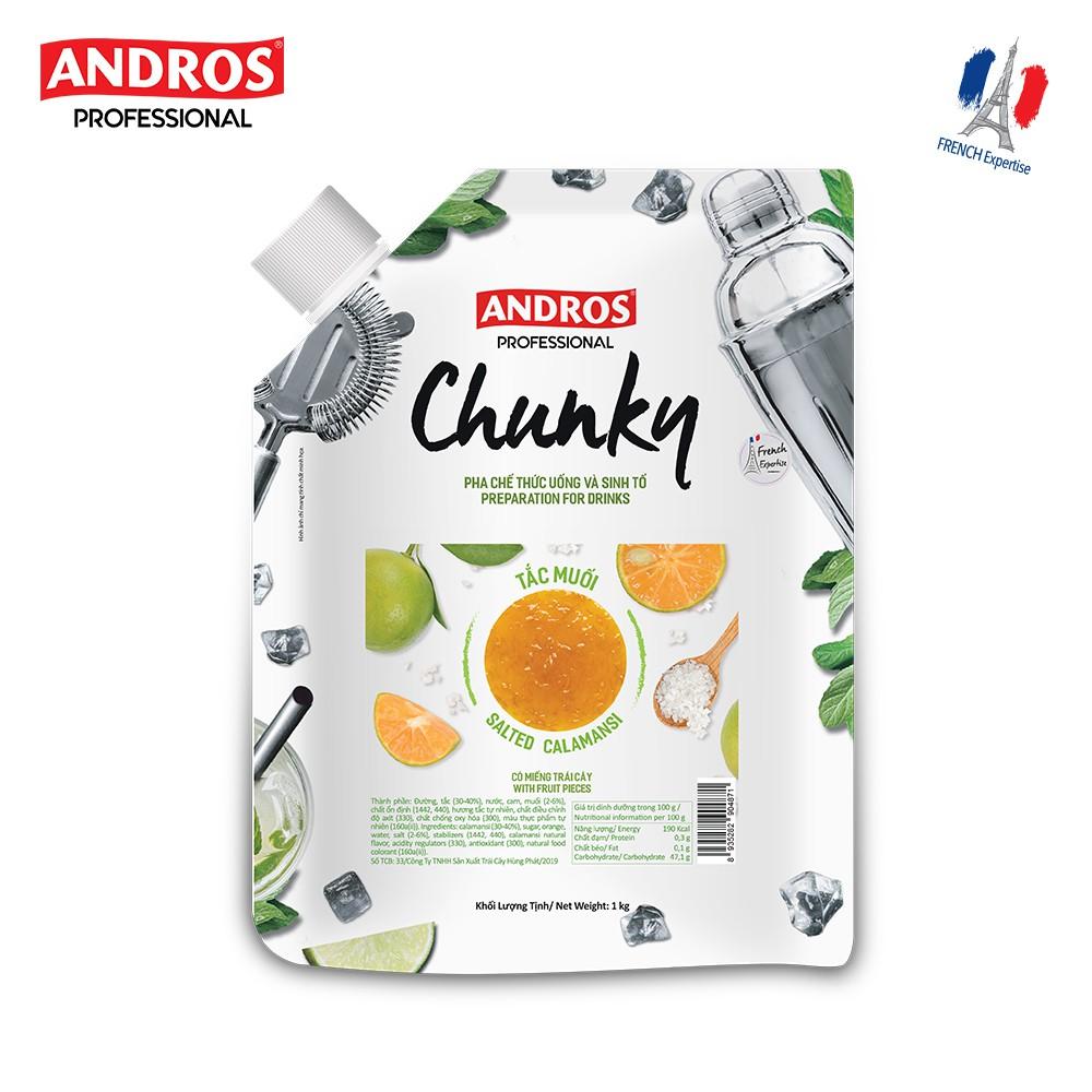 Mứt Trái Cây Pha Chế Tắc Muối - Có Miếng Trái Cây Thật - ANDROS CHUNKY - 1KG