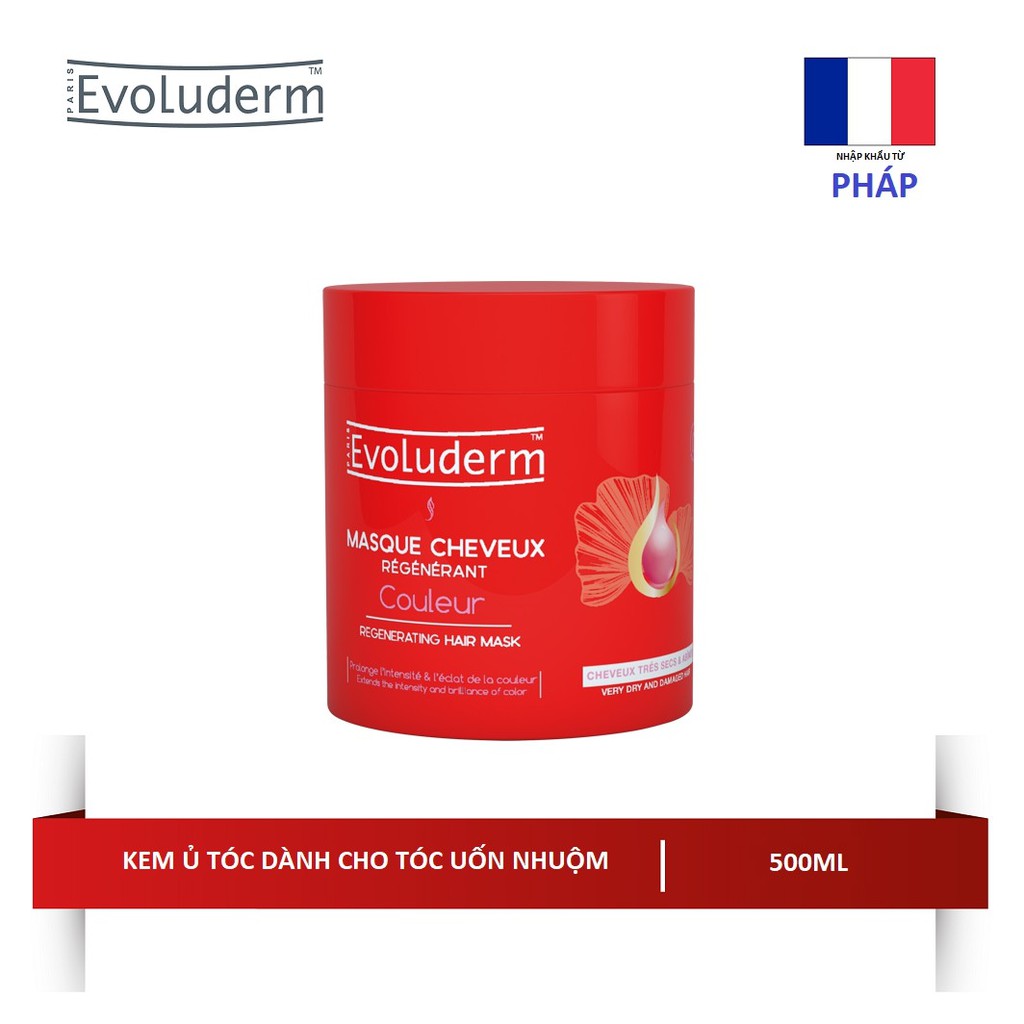 Kem ủ dưỡng bóng tóc nhuộm Masque Cheveux Couleur Evoluderm 500ml - 17316