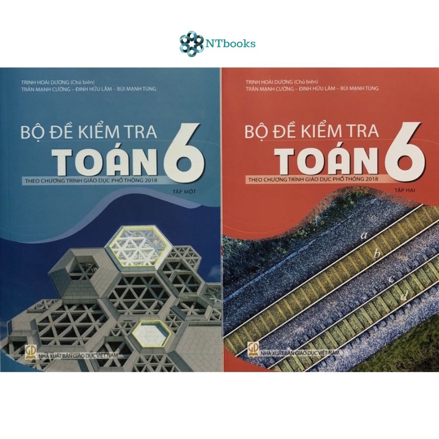 Combo 2 cuốn sách Bộ đề kiểm tra Toán 6 Tập 1 + Tập 2