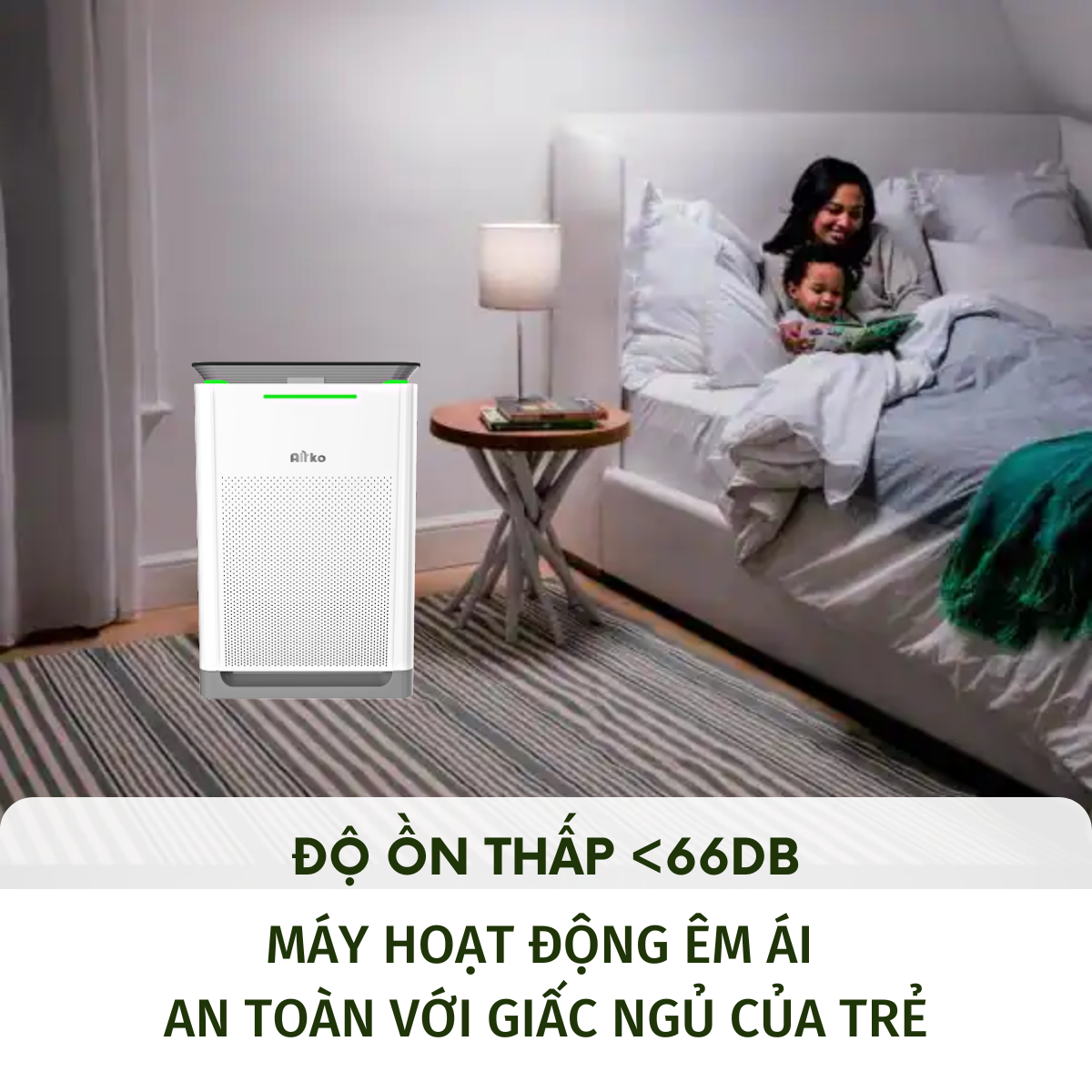 Máy lọc không khí và bù ẩm chính hãng Airko AK50M-R (60m2)/ Tính năng thông minh/ SP thiết yếu cho gia đình và Văn phòng