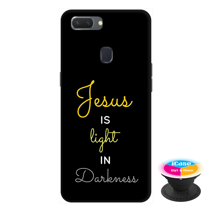 Hình ảnh Ốp lưng điện thoại Oppo A5S hình Jesus Is Light tặng kèm giá đỡ điện thoại iCase xinh xắn - Hàng chính hãng