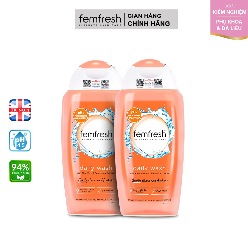 Combo 2 Dung Dịch Vệ Sinh Phụ Nữ Femfresh Daily Intimate Wash 250ml