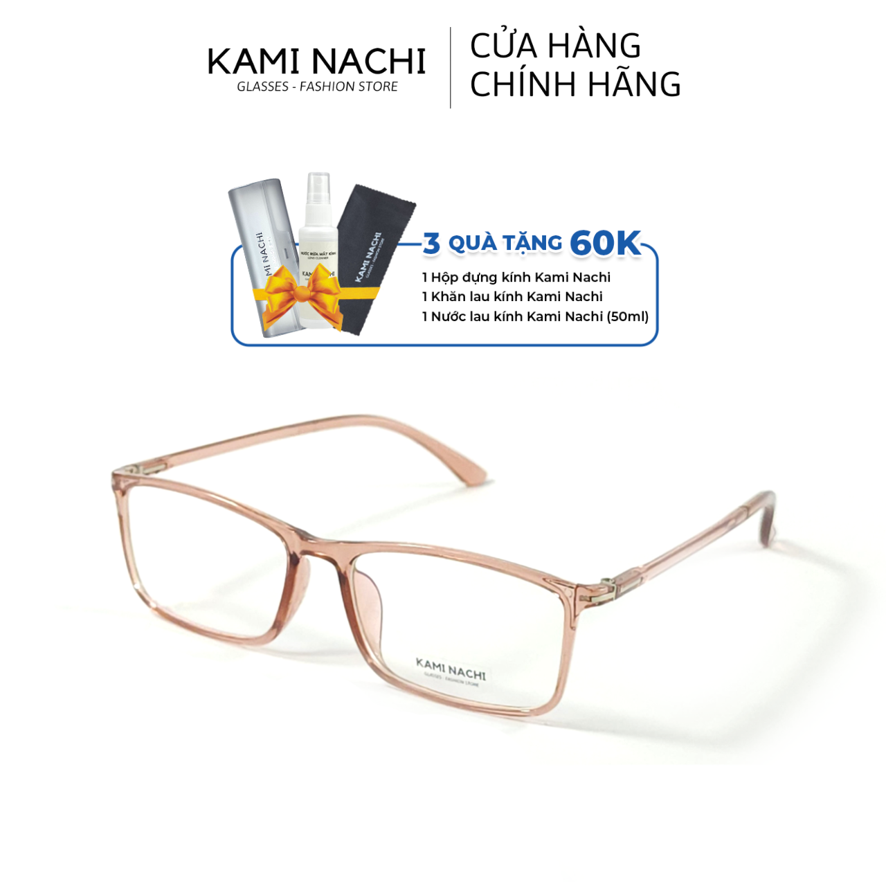 Gọng kính nhựa dáng vuông KAMI NACHI phong cách đơn giản TN915