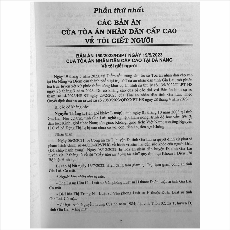 Sách Tuyển Tập Các Bản Án Của Tòa Án Nhân Dân Cấp Cao về Hình Sự và Tố Tụng Hình Sự (dành cho Thẩm phán, Thẩm tra viên, Hội thẩm, Kiểm sát viên, Luật sư và các học viên tư pháp) - V2444A