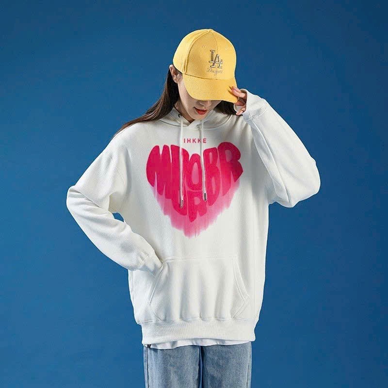 Áo hoodie in Chữ Love, áo khoác hoodie couple trái tim phong cách hàn quốc phù hợp cho nam nữ Oversize Ulzzang thu đông local brand