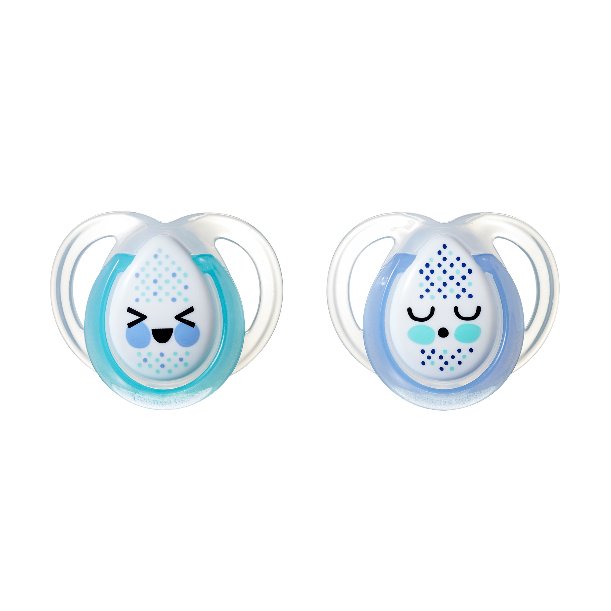 Ty ngậm dạ quang cho bé Tommee Tippee 0-6 tháng (vỉ 2 cái) - Night Time - Hồng/Xanh