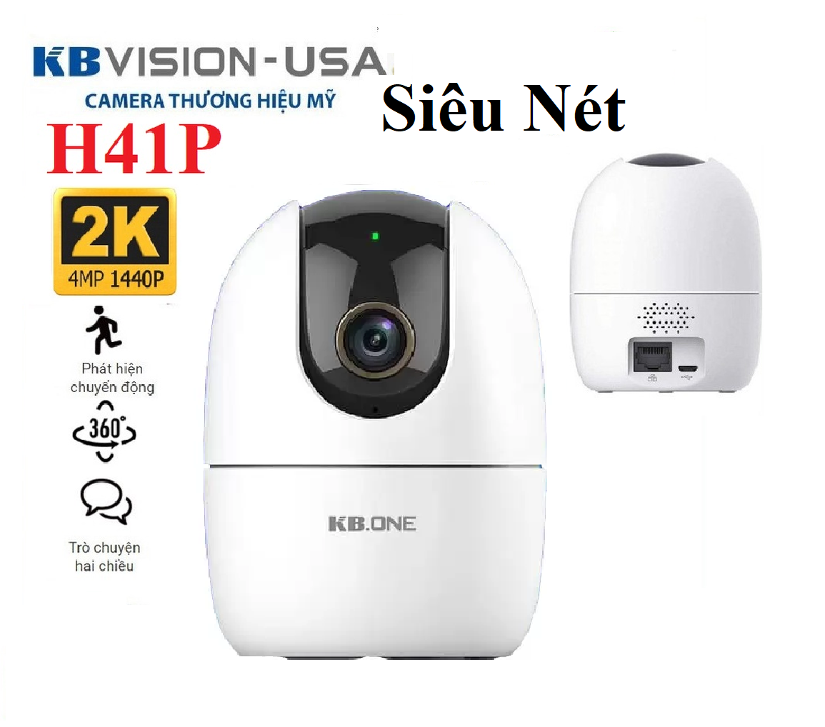 Camera Ip Wifi Kbone KN-H41P 4Mp 1440p Siêu Nét Xoay Quét 360 Độ Đàm Thoại 2 Chiều - Hàng Chính Hãng