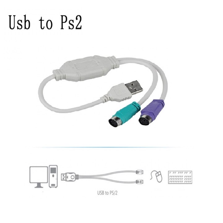 Cáp chuyển USB sang PS2 (Trắng)