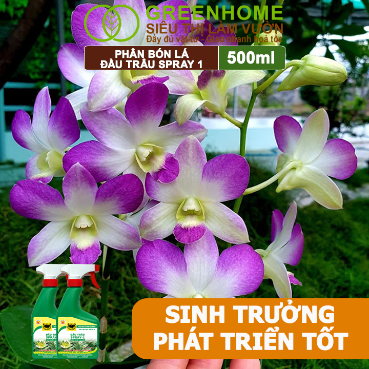 Phân Bón Lá Đầu Trâu Spray-1 Greenhome, Bình Điền, Chai 500ml, Nảy Chồi Ra Lá, Chuyên Lan Và Hoa Kiểng