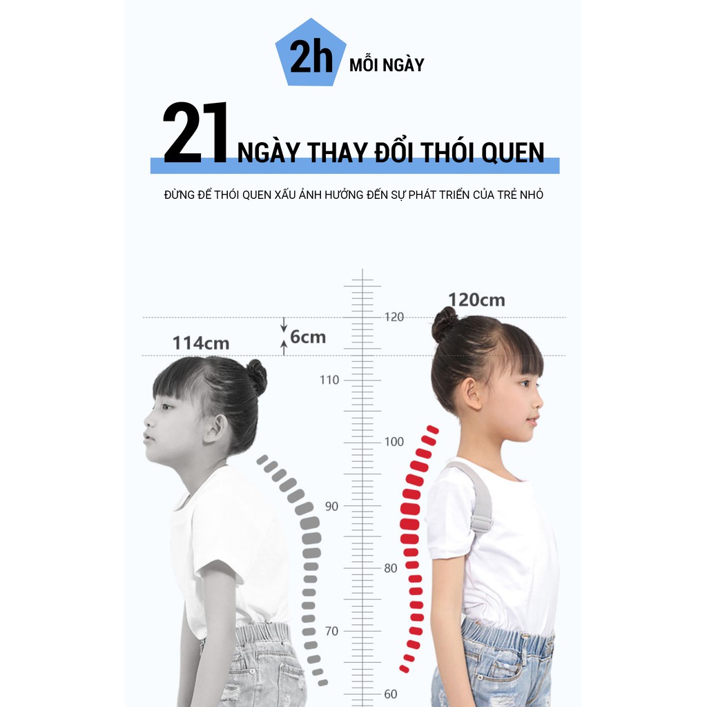 Đai Chống Gù Lưng Rung Nhật Bản, dành cho trẻ em, học sinh, trẻ nhỏ